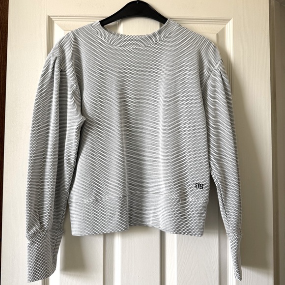 New Albion Serena Knit Long Sleeve Top Honeycomb Textured Black White Size S - Picture 4 of 14